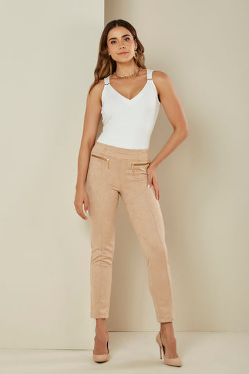 ONE UP - Calça Chamois Mel Chevron Bege